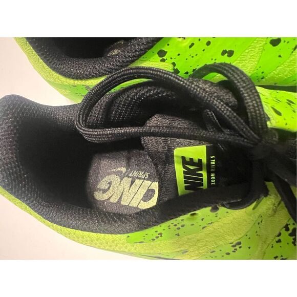 Nike Men\'s Size 12 Zoom Rival 9 Track Spike Shoes Electric Speckled Neon Green main image 7